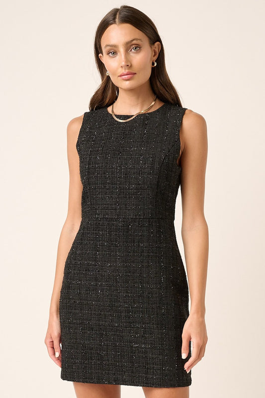 Tweed Sleeveless Mini Dress