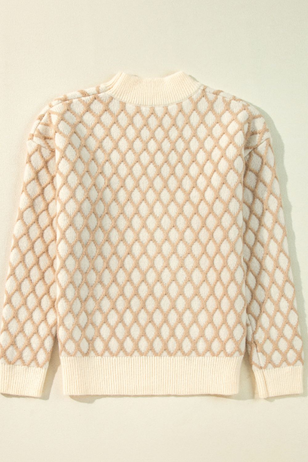 Diamond Pattern Long Sleeve Sweater