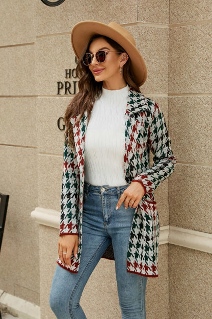 Lapel Collar Cardigan with Pockets