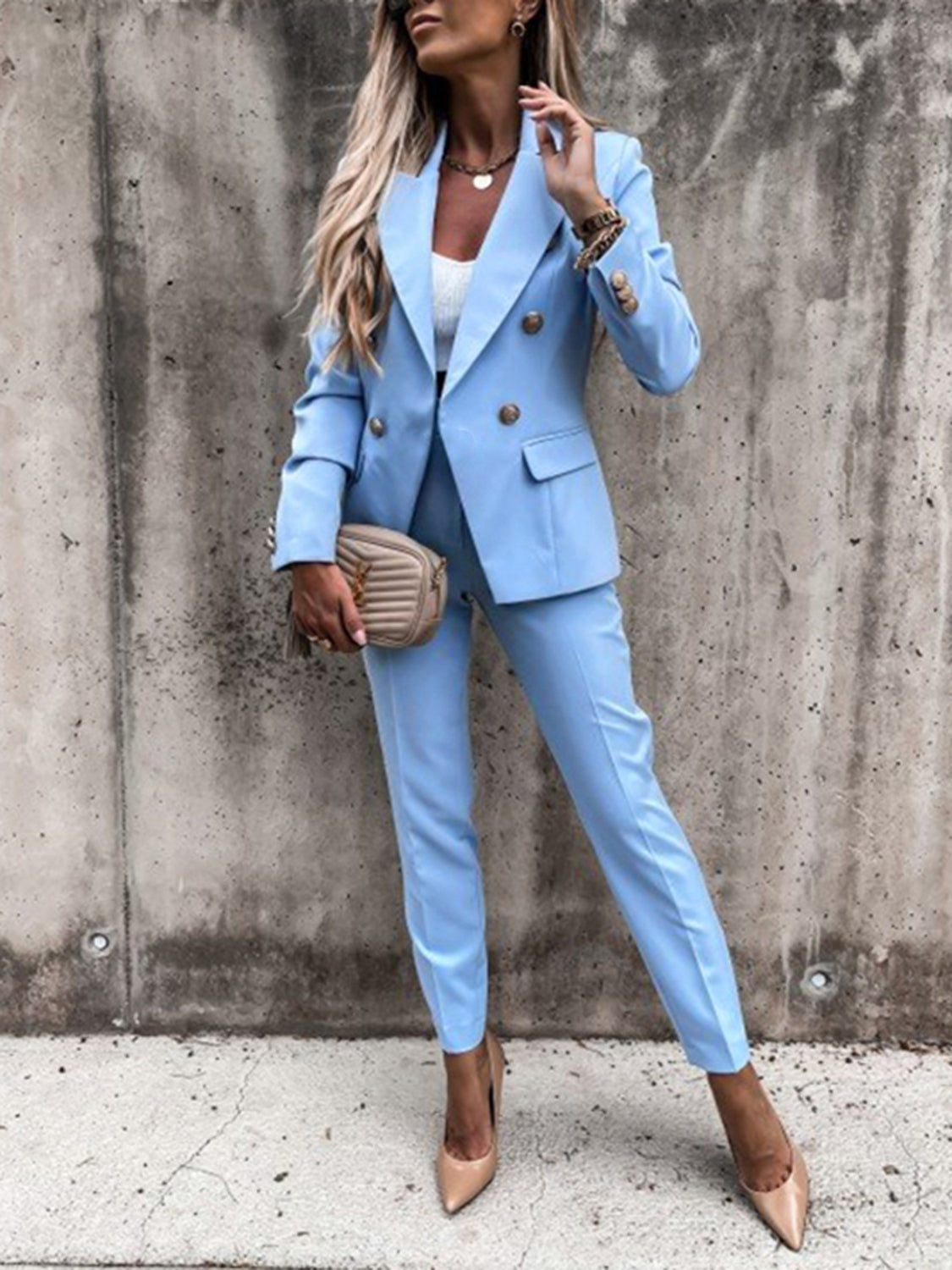 Long Sleeve Blazer and Pants Set