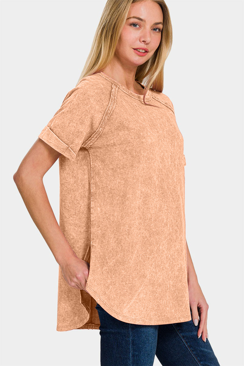 Round Neck Short Sleeve Top