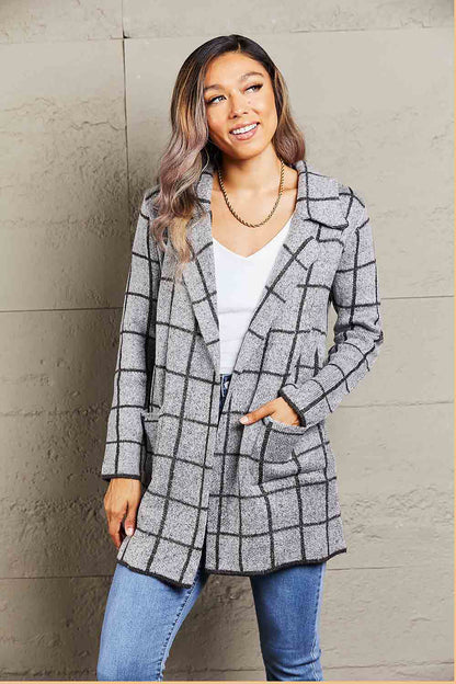 Lapel Collar Cardigan with Pockets