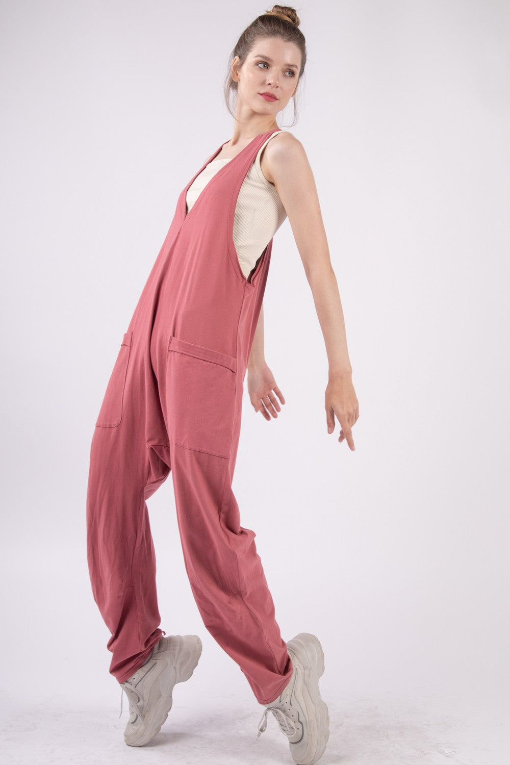 Sleeveless Jumpsuit with Pockets