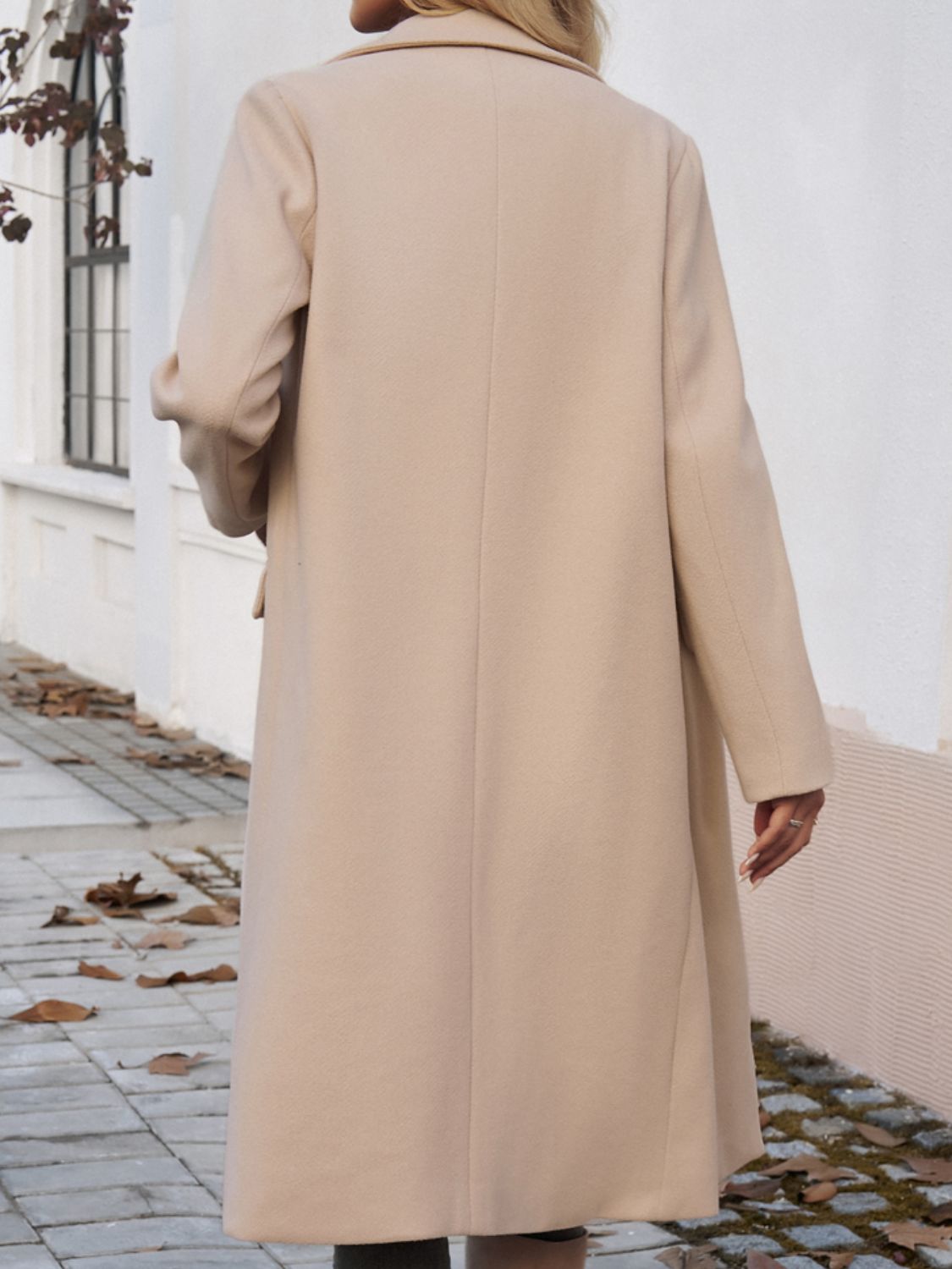 Collared Neck Long Sleeve Coat