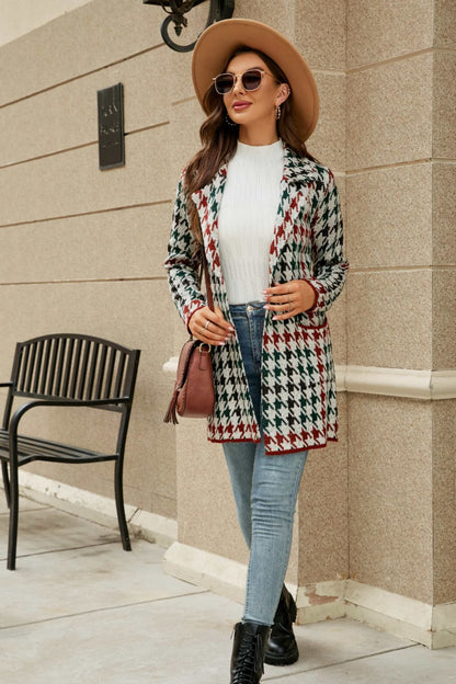 Lapel Collar Cardigan with Pockets