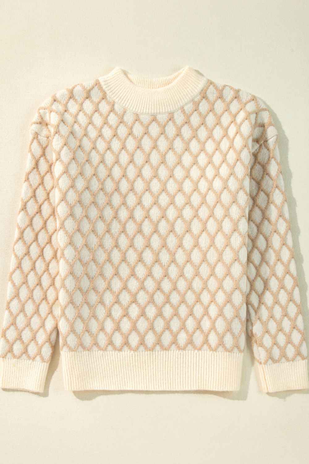 Diamond Pattern Long Sleeve Sweater