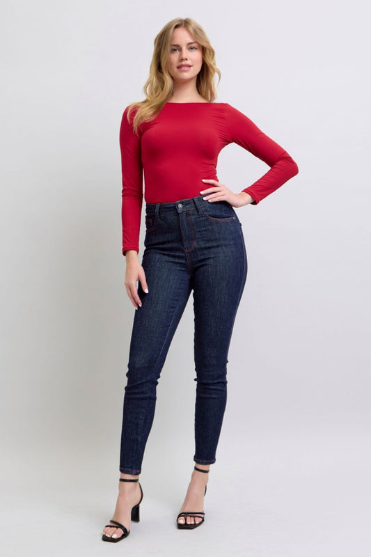 Heart Shaped Back Pockets Skinny Jeans