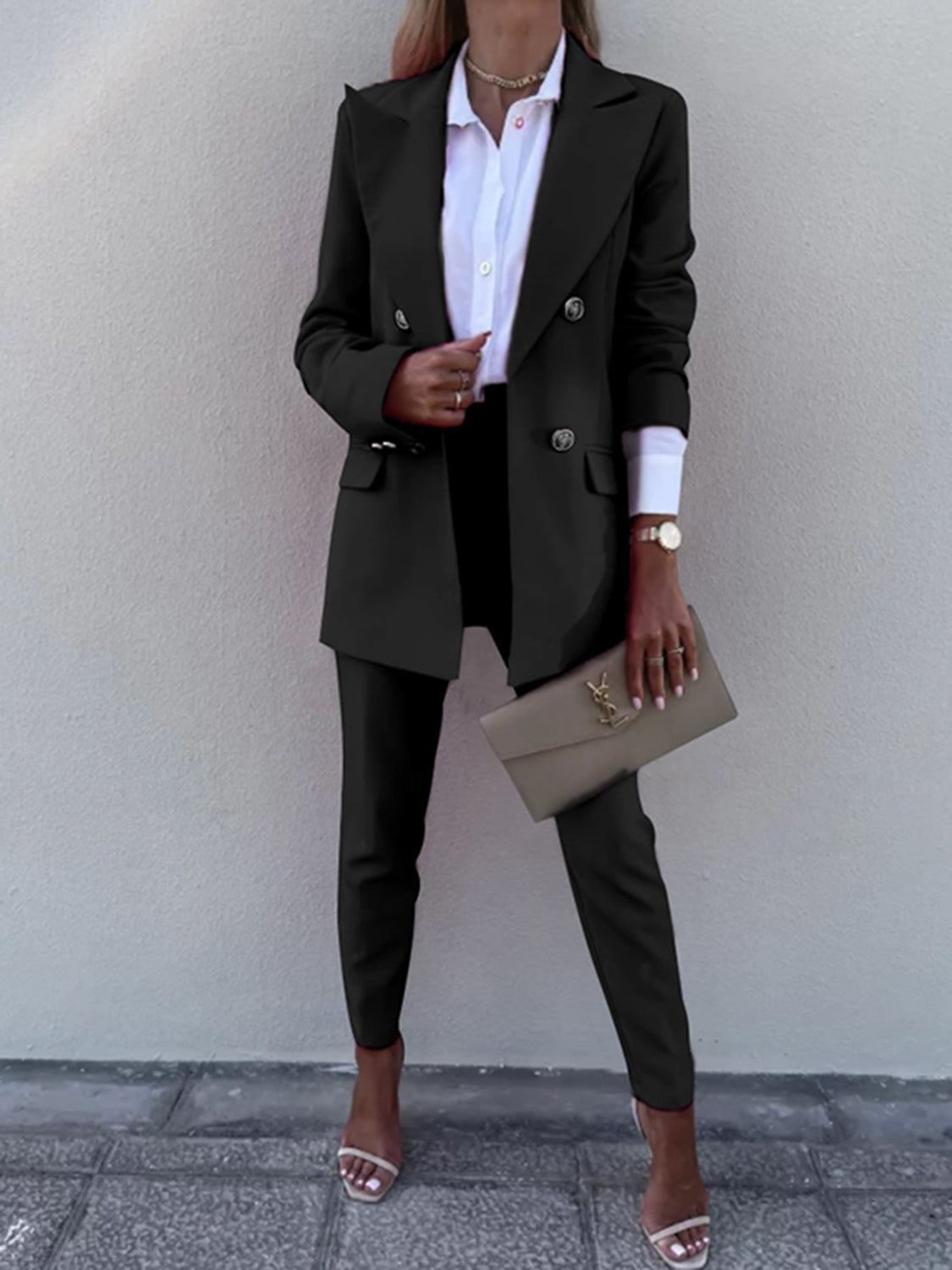 Long Sleeve Blazer and Pants Set