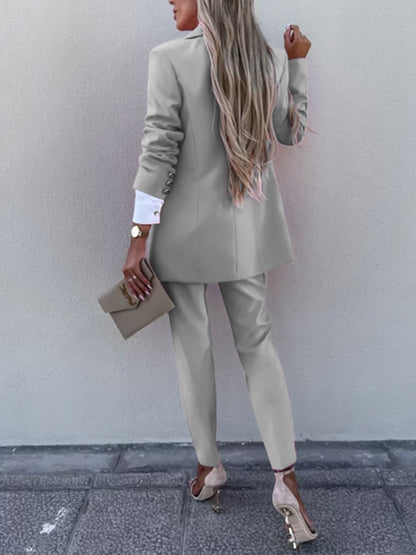 Long Sleeve Blazer and Pants Set