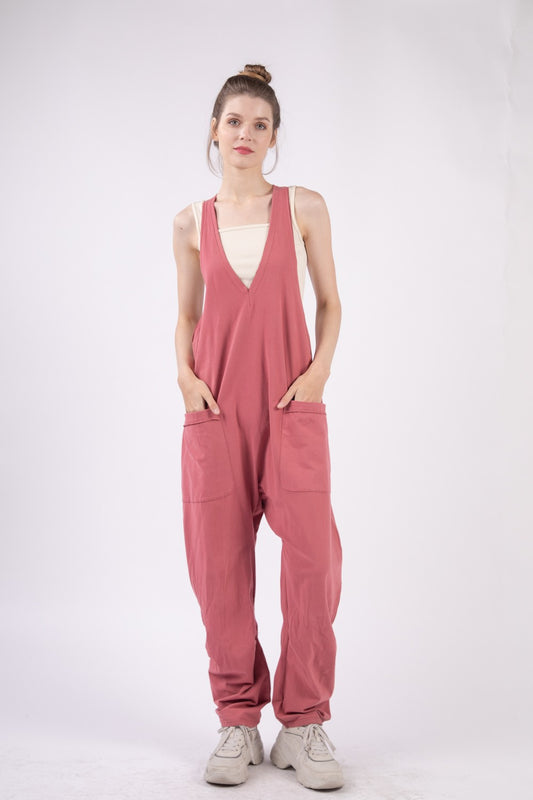 Sleeveless Jumpsuit with Pockets