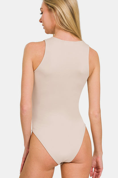 Round Neck Sleeveless Padded Bodysuit