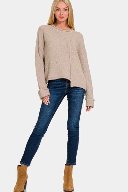 Hem Drop Shoulder Sweater