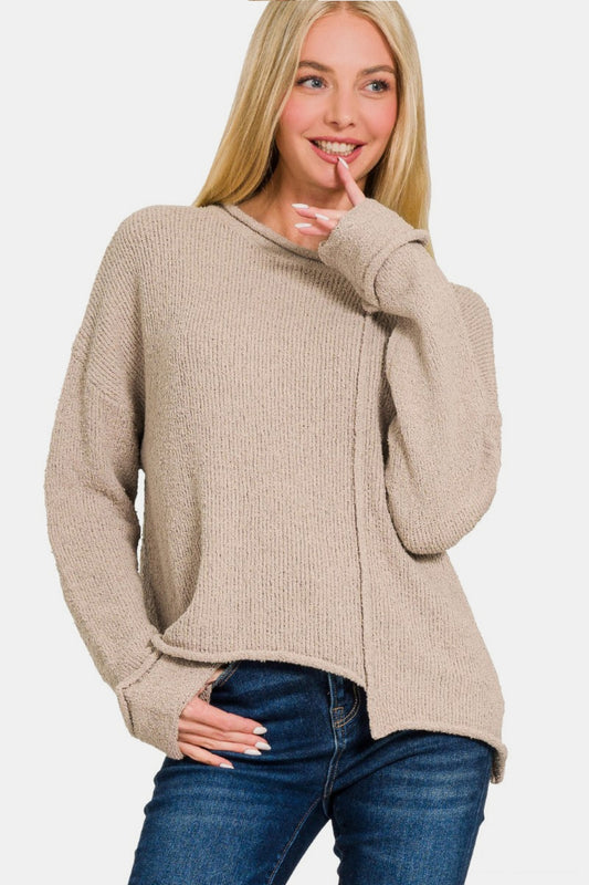 Hem Drop Shoulder Sweater